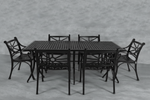 Vega Diamond Rectangle Table and 6Chairs (Set of 7)