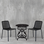 Vela Small Flower Aluminium Table with 2 Nebula Chairs