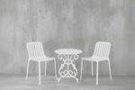 Vela Small Flower Aluminium Table with 2 Nebula Chairs