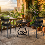 Vela Small Flower Aluminium Table with 2 Nebula Chairs