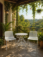 Vela Small Flower Aluminium Table with 2 Nebula Chairs