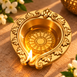 Ibex Lotus Diya | Matte Gold Aluminium Diya