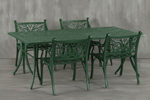Vega Floral Rectangle Dining Table and 4Chairs (Set of 5)