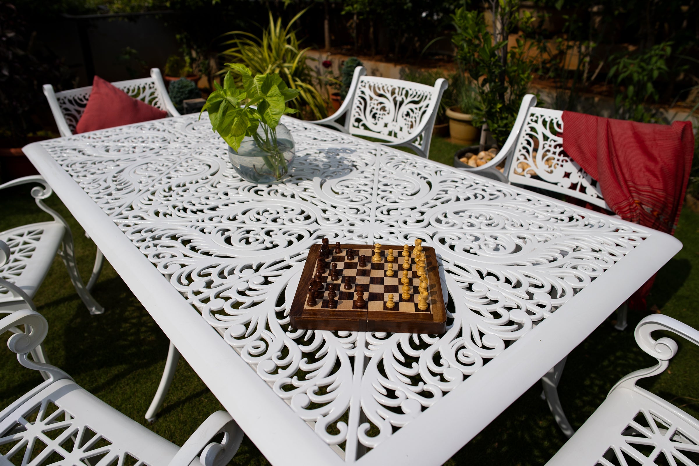 Vega Floral Aluminium Outdoor Rectangle Table
